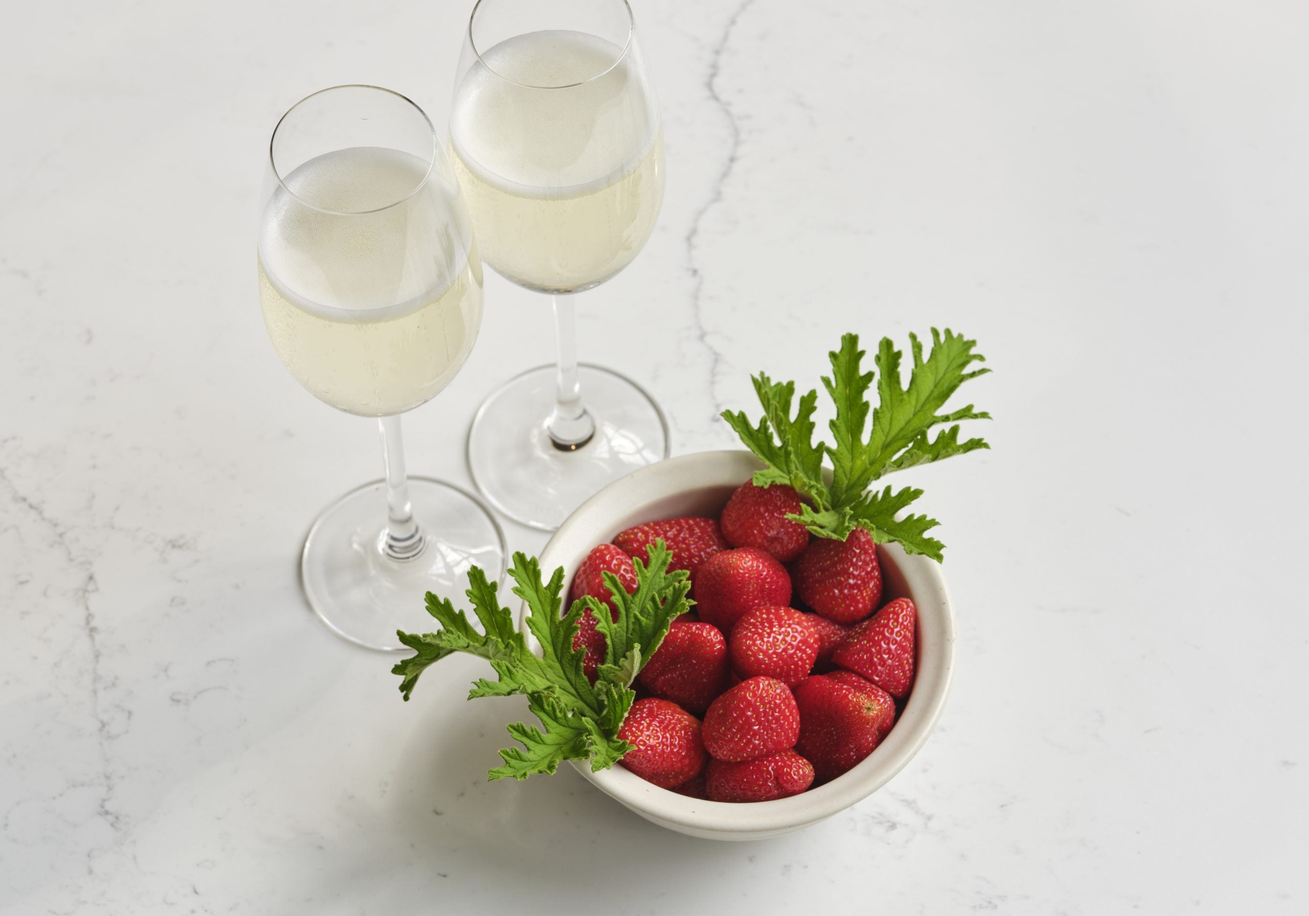 Half Bottle of Moet with fresh strawberries