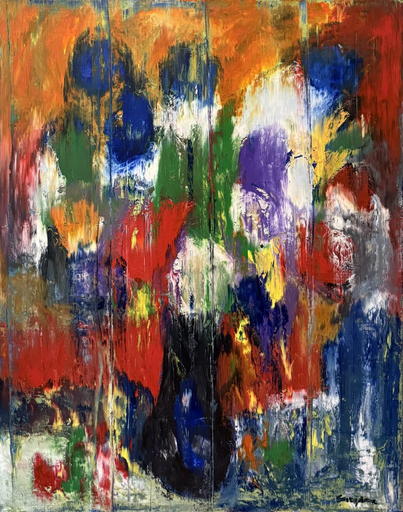 A Touch Of Love, Flowers In A Black Vase, 2024 - Saverpierre Maggio