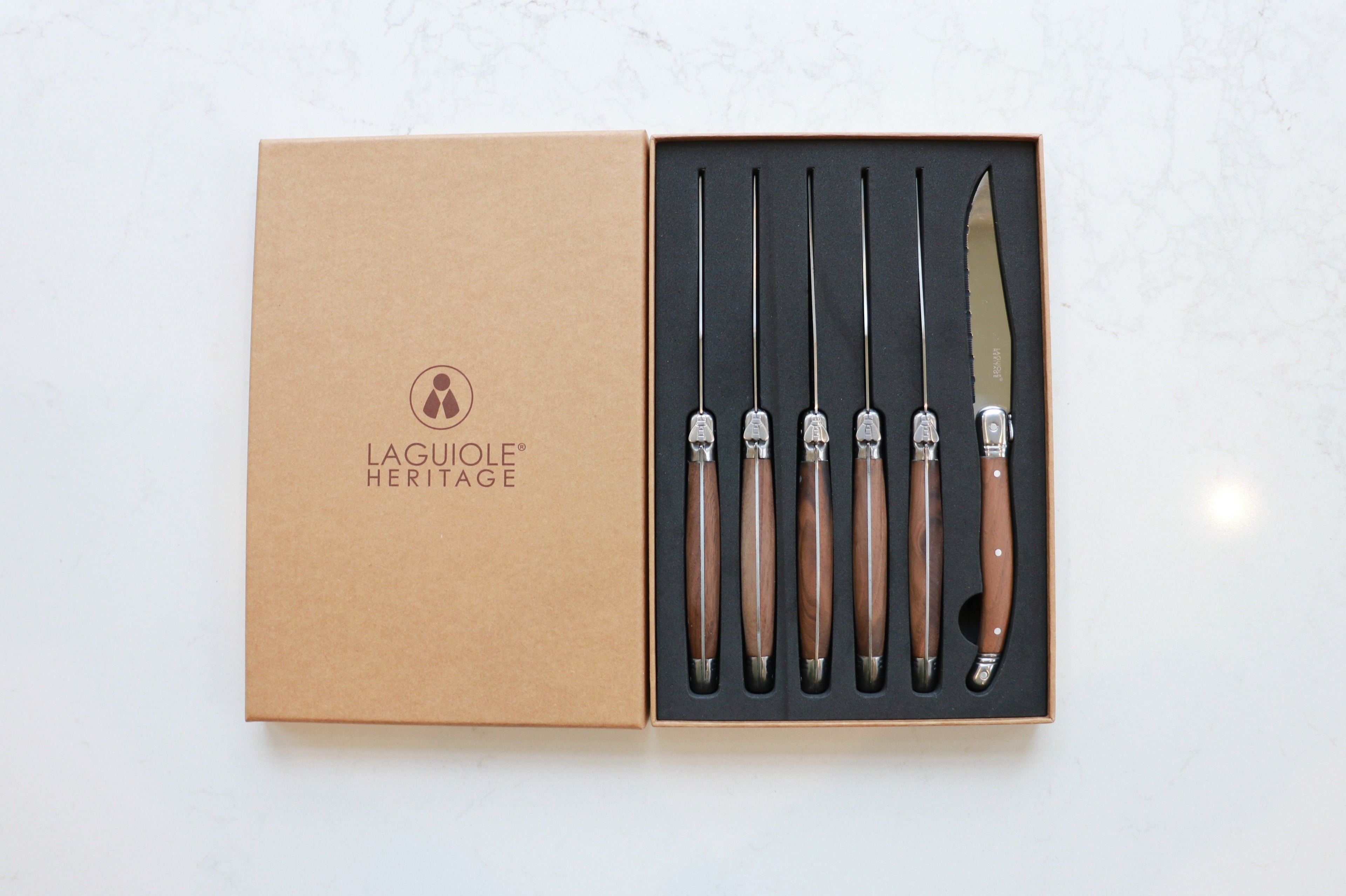 Laguiole Heritage Walnut Steak Knife Set